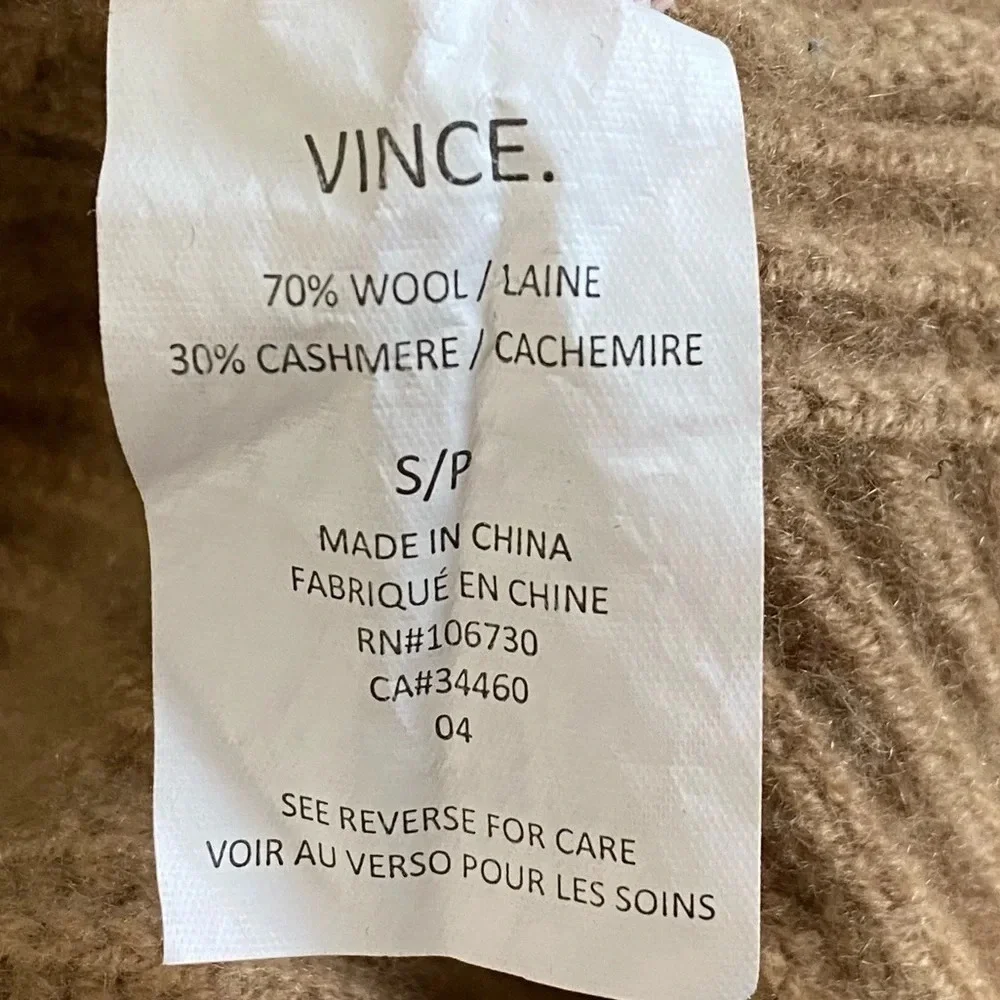 VINCE Directional Ribbed Sweater Wool Cashmere S